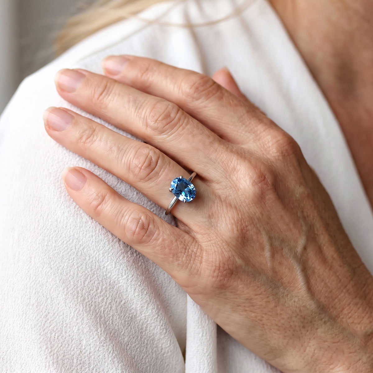Luxuriant - 950 Platinum SGL Certified Lab Grown Blue Diamond (VS) Solitaire Ring 3.00 Ct, Platinum Wt. 3.80 Gms 8764247 2