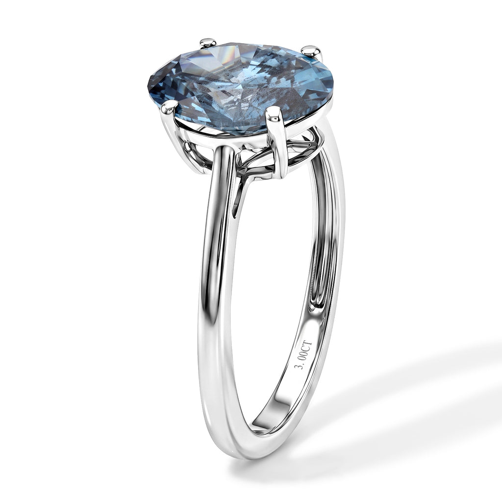 Luxuriant - 950 Platinum SGL Certified Lab Grown Blue Diamond (VS) Solitaire Ring 3.00 Ct, Platinum Wt. 3.80 Gms_8764247_3