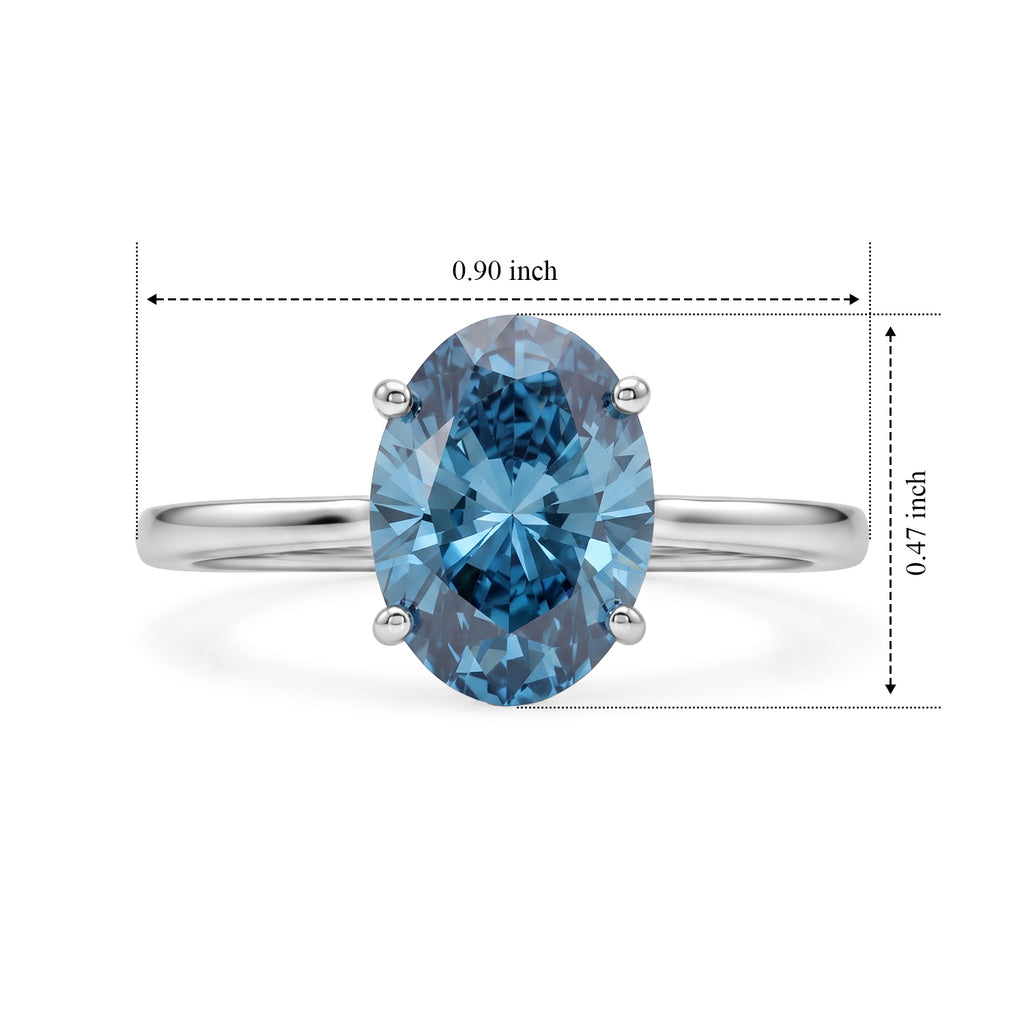 Luxuriant - 950 Platinum SGL Certified Lab Grown Blue Diamond (VS) Solitaire Ring 3.00 Ct, Platinum Wt. 3.80 Gms_8764247_5