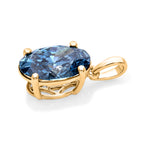 Luxuriant - 9K Yellow Gold SGL Certified Lab Grown Blue Diamond (VS) Solitaire Pendant 2.20 Ct._8764250_3