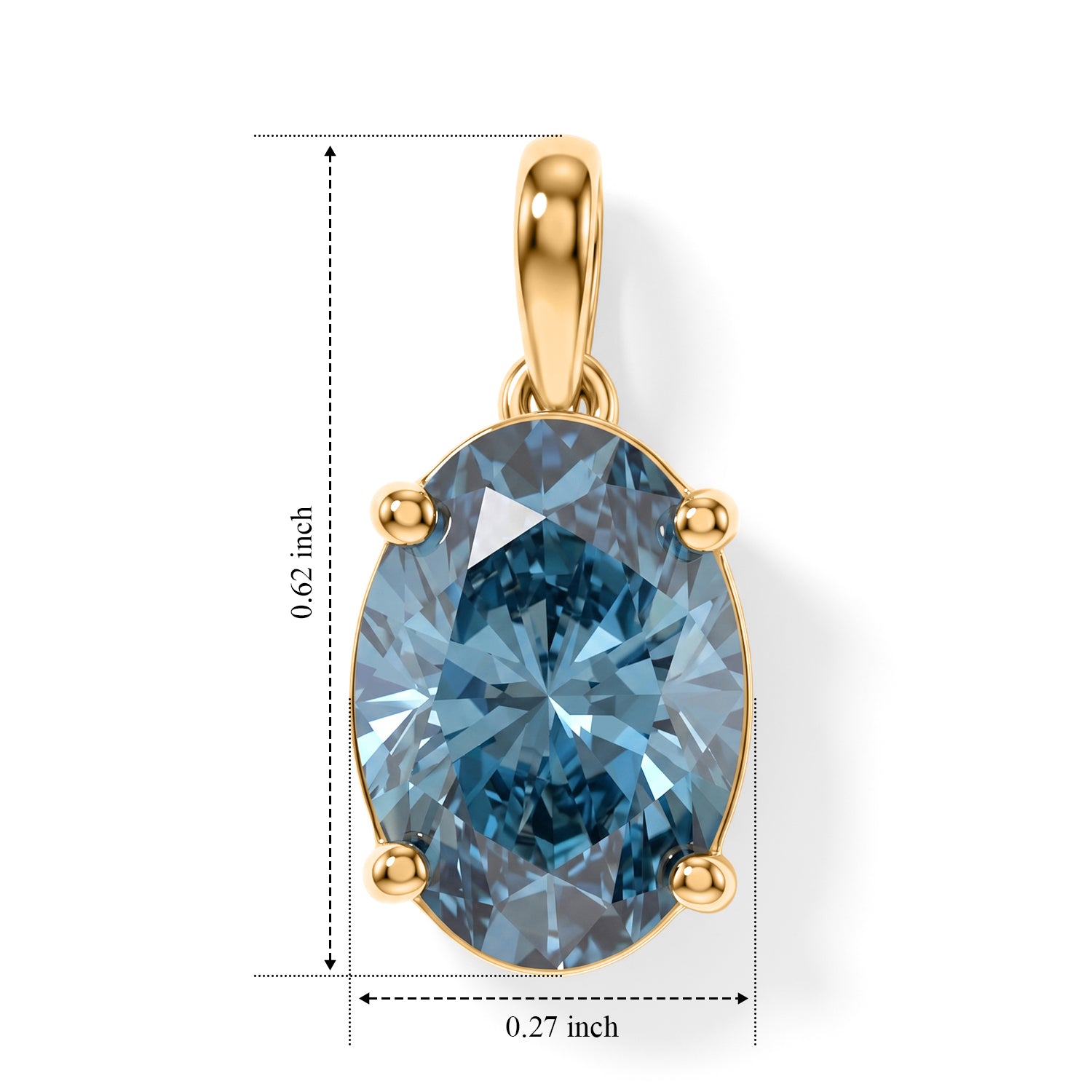Luxuriant - 9K Yellow Gold SGL Certified Lab Grown Blue Diamond (VS) Solitaire Pendant 2.20 Ct. 8764250 4