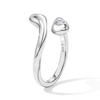Lucy Q - Lab Grown Diamond (SI/G-H) Adjustable Bypass Ring in Rhodium Overlay Sterling Silver 0.25 Ct._8764251_3