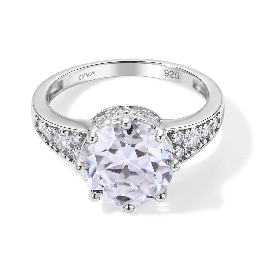 D'Joy - Moissanite Ring in Rhodium Overlay Sterling Silver 4.10 Ct._8764259