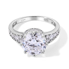 D'Joy - Moissanite Ring in Rhodium Overlay Sterling Silver 4.10 Ct._8764259