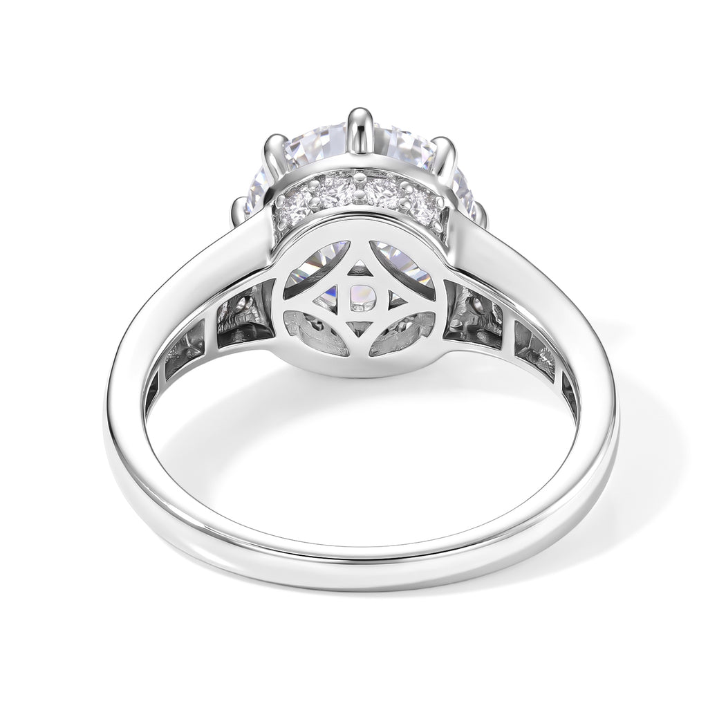 D'Joy - Moissanite Ring in Rhodium Overlay Sterling Silver 4.10 Ct._8764259_4