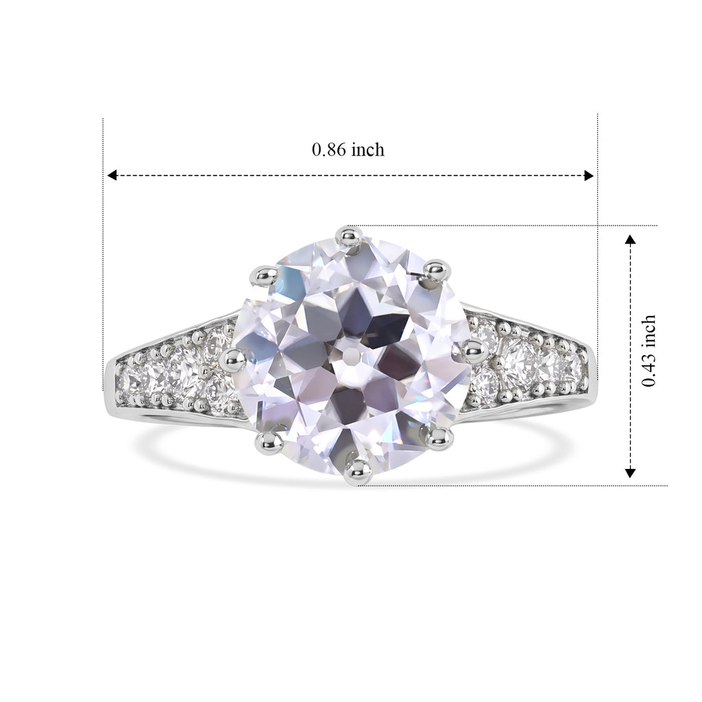 D'Joy - Moissanite Ring in Rhodium Overlay Sterling Silver 4.10 Ct._8764259_5