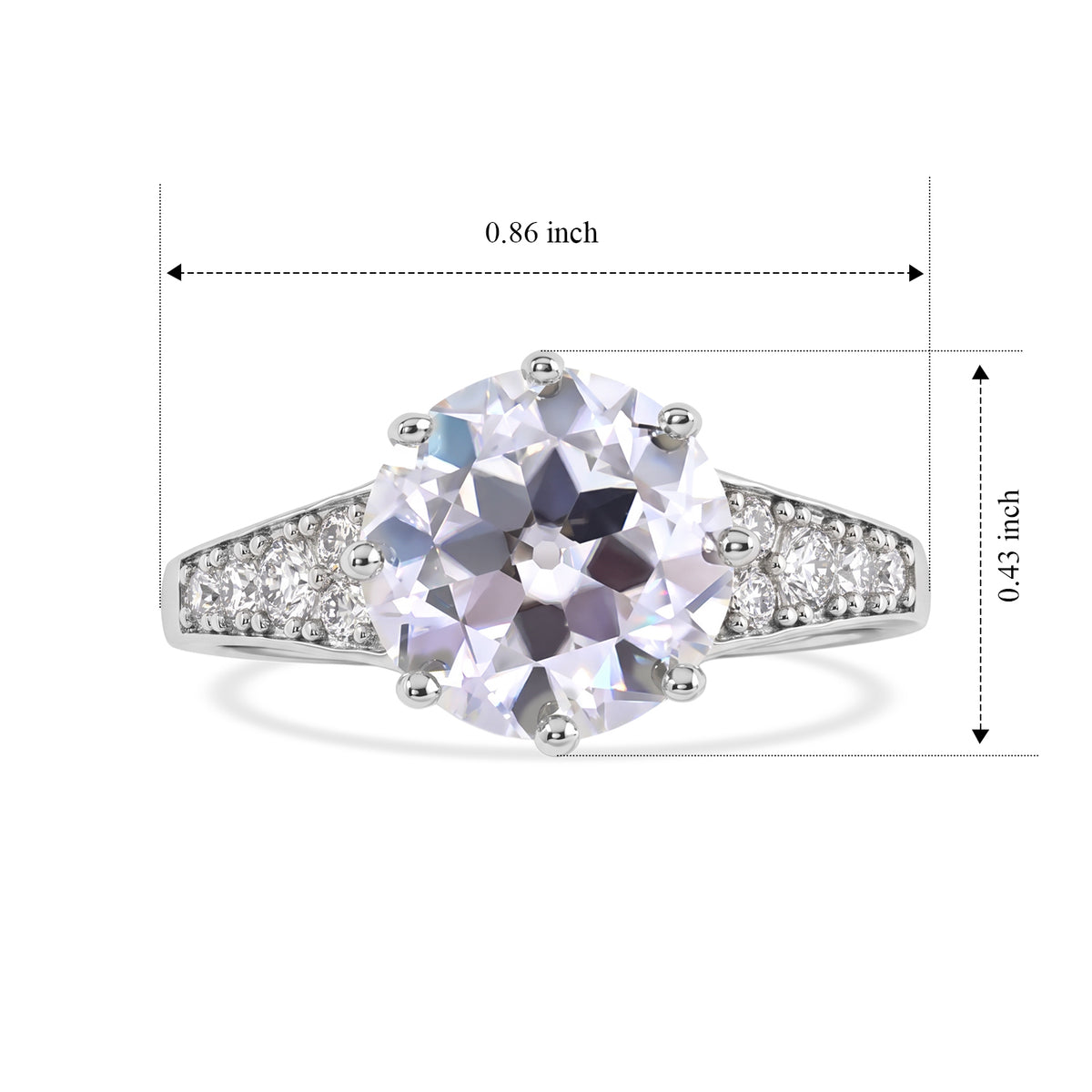 D'Joy - Moissanite Ring in Rhodium Overlay Sterling Silver 4.10 Ct. 8764259 5