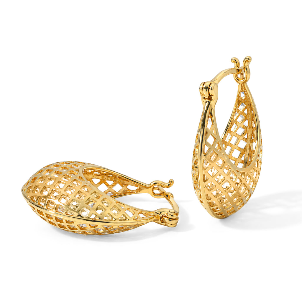 EverTrue Bronzella Collection - Filigree Hoop Earring with Clasp in 18K Gold Plating_8764674