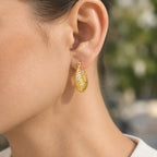 EverTrue Bronzella Collection - Filigree Hoop Earring with Clasp in 18K Gold Plating_8764674_2