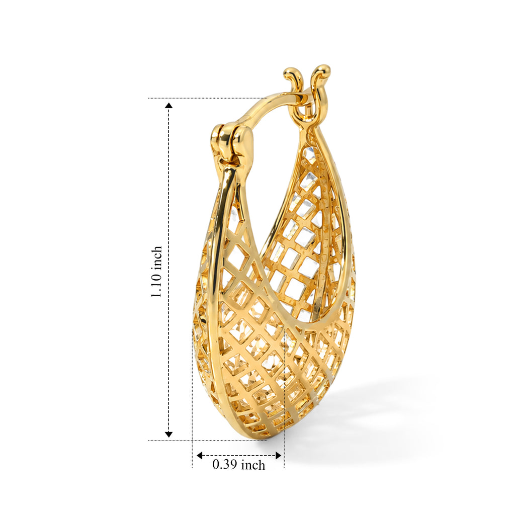 EverTrue Bronzella Collection - Filigree Hoop Earring with Clasp in 18K Gold Plating_8764674_4