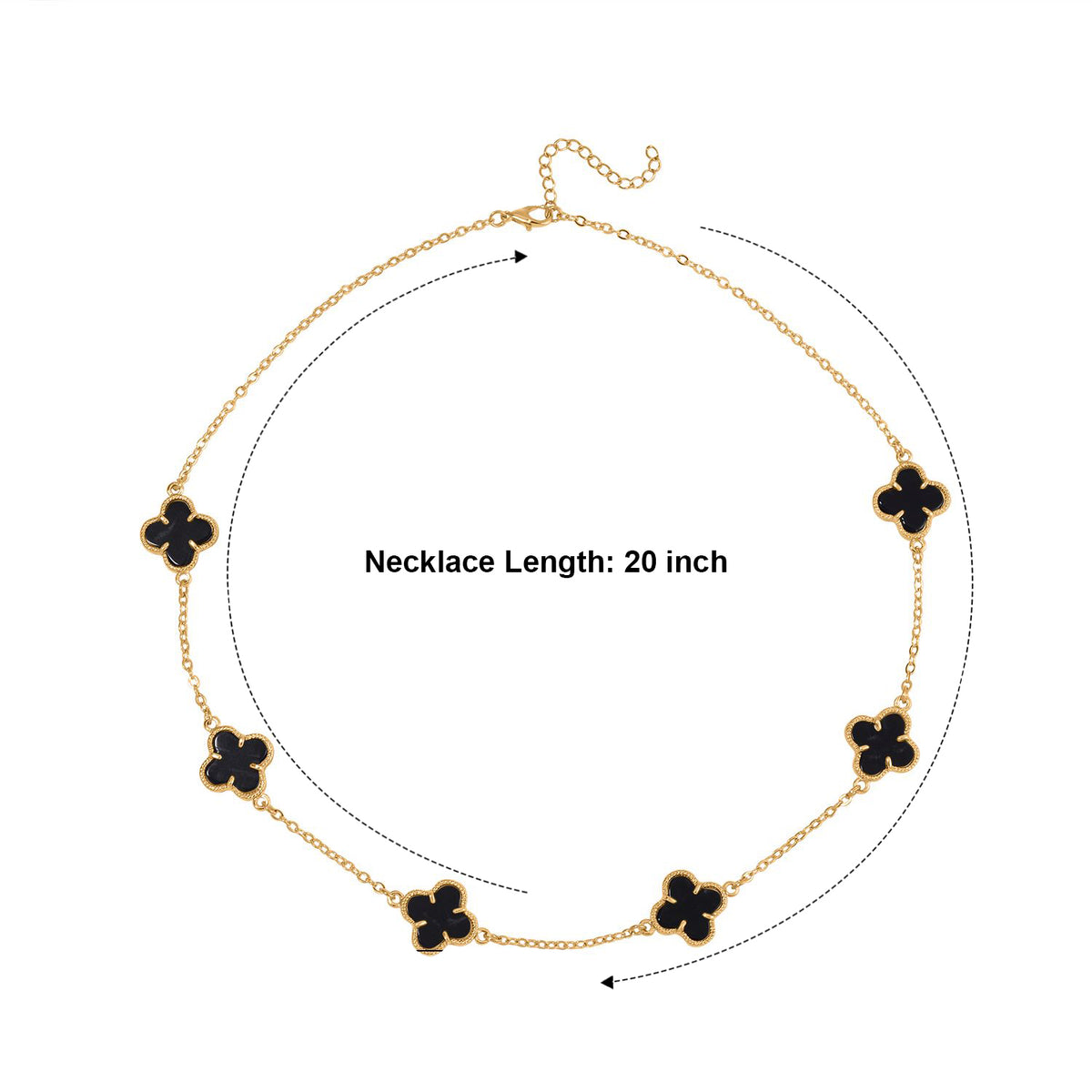 Close Out Deal-  Black Agate Plum Blossom Necklace (Size - 20) 8765512 4