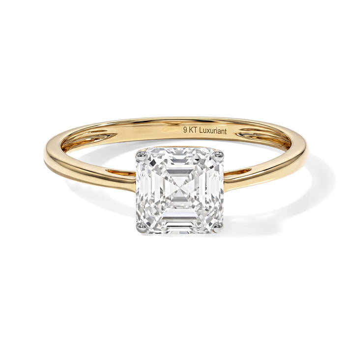 Luxuriant - 9K Yellow Gold SGL Certified Lab Grown Diamond (VS/E-F) Asscher Cut Solitaire Ring 2.00 Ct. 8767577 1