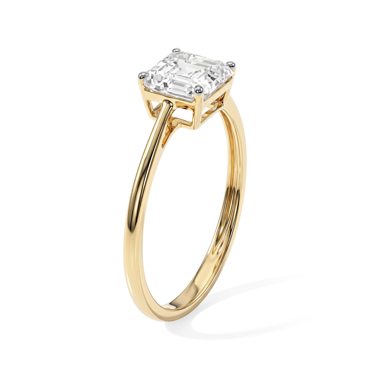 Luxuriant - 9K Yellow Gold SGL Certified Lab Grown Diamond (VS-E-F) Asscher Cut Solitaire Ring 2.00 Ct. 8767577 3