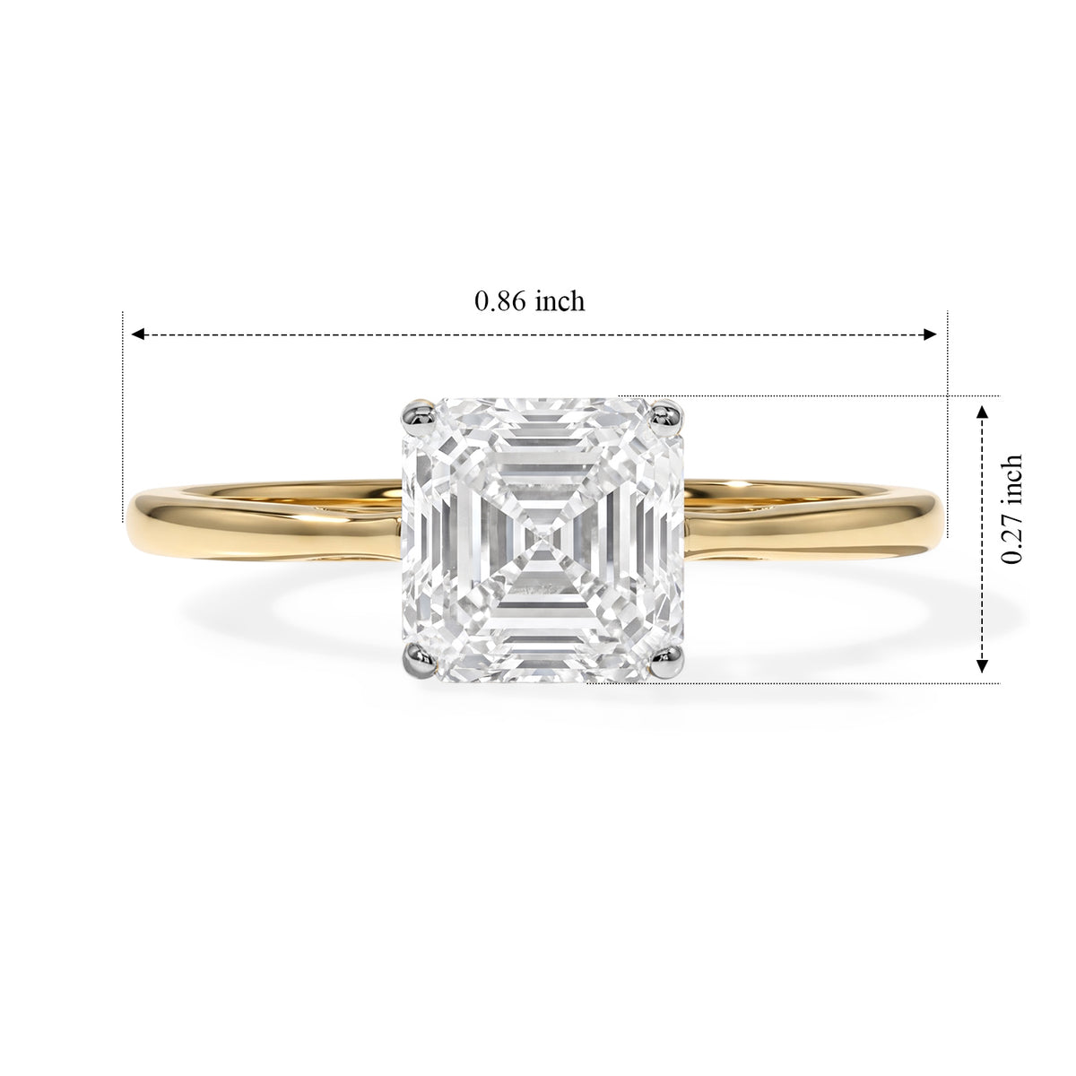 Luxuriant - 9K Yellow Gold SGL Certified Lab Grown Diamond (VS-E-F) Asscher Cut Solitaire Ring 2.00 Ct. 8767577 6