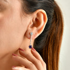 D'Joy - African Amethyst & White Zircon Dangling Earring with Push Back in Platinum Overlay Sterling Silver 2.23 Ct._8767912_1