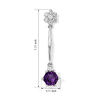 D'Joy - African Amethyst & White Zircon Dangling Earring with Push Back in Platinum Overlay Sterling Silver 2.23 Ct._8767912_4