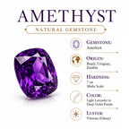D'Joy - African Amethyst & White Zircon Dangling Earring with Push Back in Platinum Overlay Sterling Silver 2.23 Ct._8767912_5