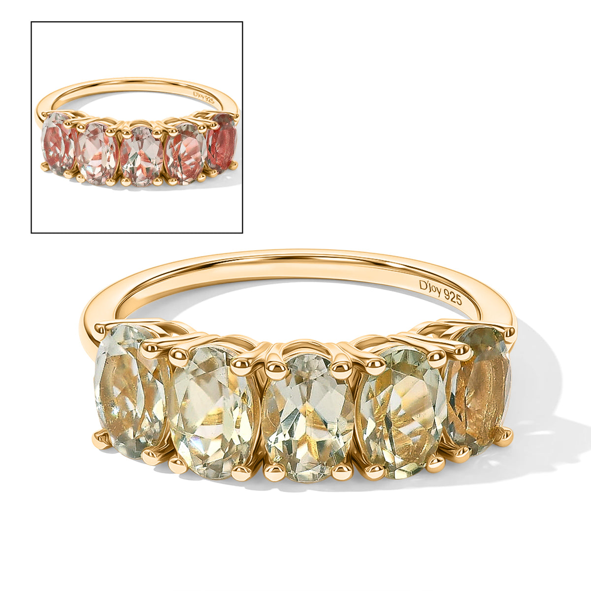 D'Joy - AAA Turkizite Ring in 18K Vermeil Yellow Gold Plated Sterling Silver 2.64 Ct. 8767983 0