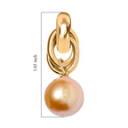 Golden Shell Pearl Drop Earring with Push Back 20.00 Ct._8768583_5