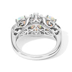 D'Joy - AAA Ethiopian Opal & Moissanite Ring in Rhodium Overlay Sterling Silver 1.90 Ct._8768619_4