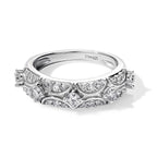 D'Joy - Moissanite Half Eternity Band Ring in Rhodium Overlay Sterling Silver_8768738