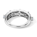 D'Joy - Moissanite Half Eternity Band Ring in Rhodium Overlay Sterling Silver_8768738_3