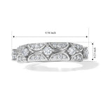 D'Joy - Moissanite Half Eternity Band Ring in Rhodium Overlay Sterling Silver_8768738_4