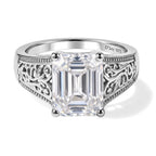 D'Joy - Moissanite Solitaire Ring in Rhodium Overlay Sterling Silver 3.73 Ct._8768874
