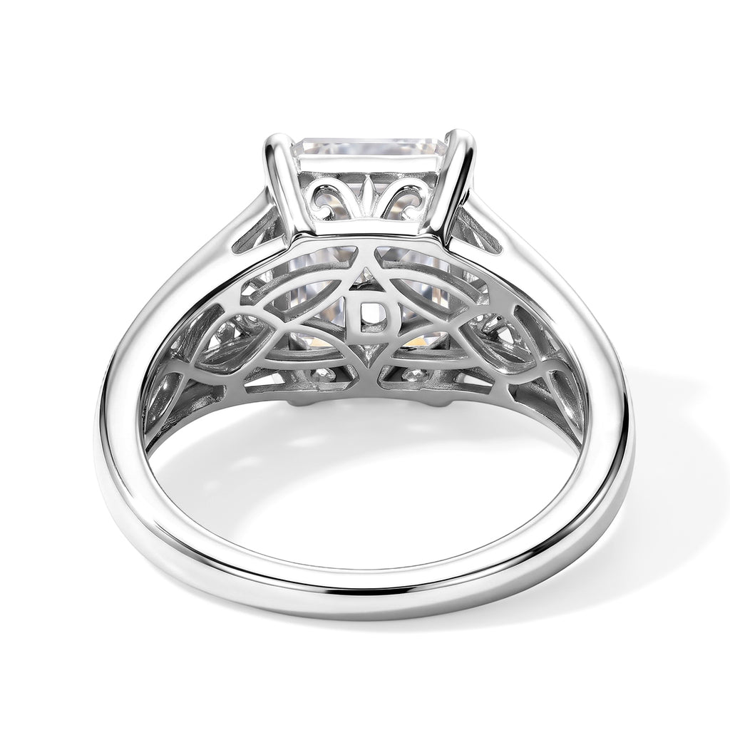 D'Joy - Moissanite Solitaire Ring in Rhodium Overlay Sterling Silver 3.73 Ct._8768874_3