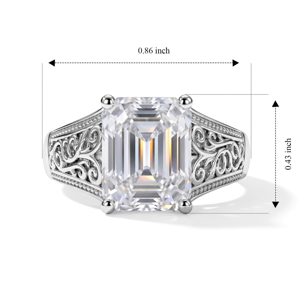 D'Joy - Moissanite Solitaire Ring in Rhodium Overlay Sterling Silver 3.73 Ct._8768874_4