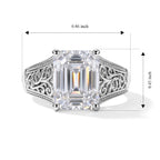 D'Joy - Moissanite Solitaire Ring in Rhodium Overlay Sterling Silver 3.73 Ct._8768874_4