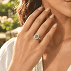 Luxoro - 14K Yellow Gold AAA Colombian Emerald & Natural White Diamond Halo Ring 1.85 Ct, Gold Wt. 3.40 Gms_8770249_2