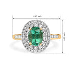 Luxoro - 14K Yellow Gold AAA Colombian Emerald & Natural White Diamond Halo Ring 1.85 Ct, Gold Wt. 3.40 Gms_8770249_6