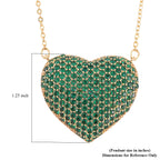 Green Cubic Zirconia Heart Necklace (Size - 20+2 Ext) 3.00 Ct._8770475_6