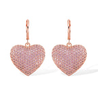 Pink Cubic Zirconia Heart Drop Earring with Lever Back 1.60 Ct._8770476