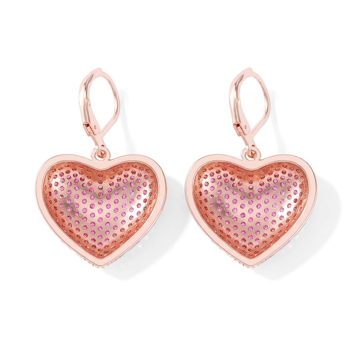 Pink Cubic Zirconia Heart Drop Earring with Lever Back 1.60 Ct. 8770476 4