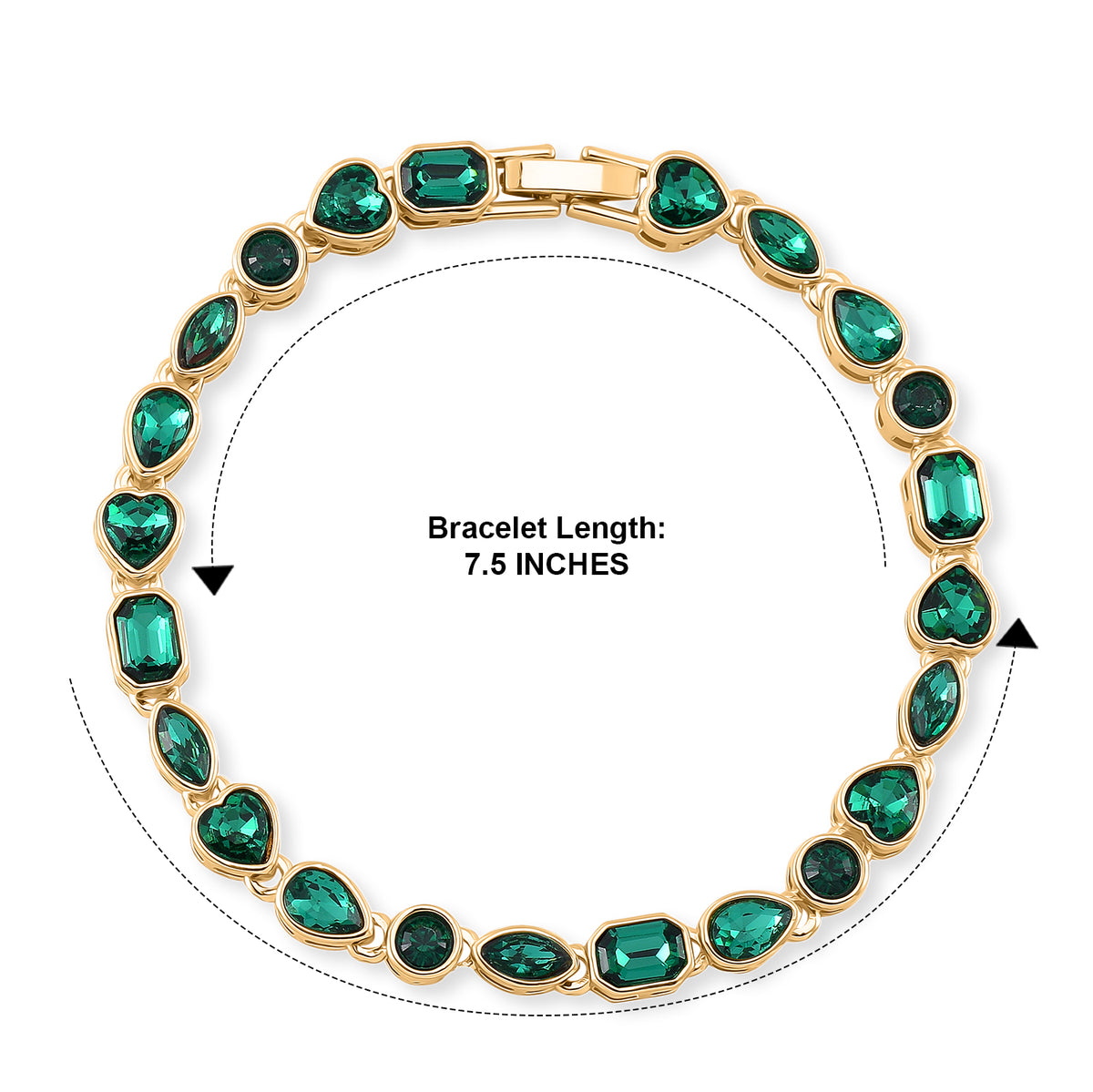 Green Crystal Bracelet (Size - 7.5) 8770493 4
