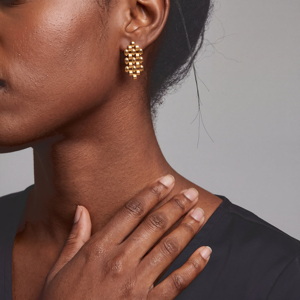 Cylindrical Beads Dangling Earring with Push Back_8770595_2