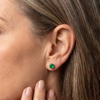 9K Yellow Gold AAA Lab Grown Columbian Emerald Earring, Gold Wt.0.72 Gms  1.660  Ct._8770598_2