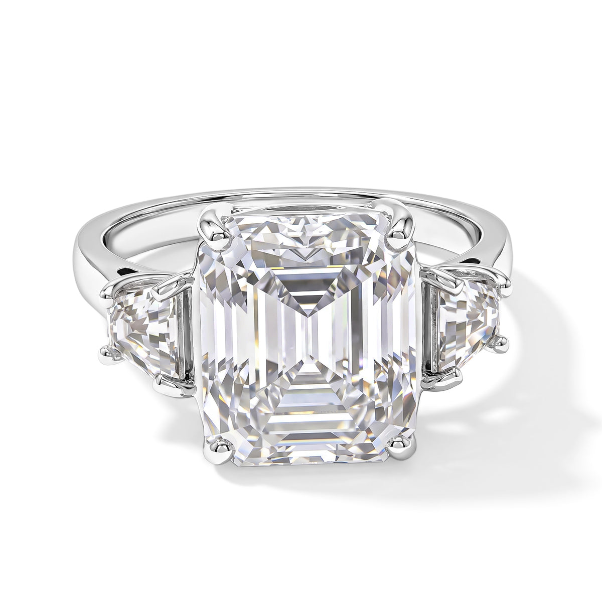 D'joy Moissanite Ring in Rhodium OverlaySterling Silver  9.040  Ct. 8770608 0