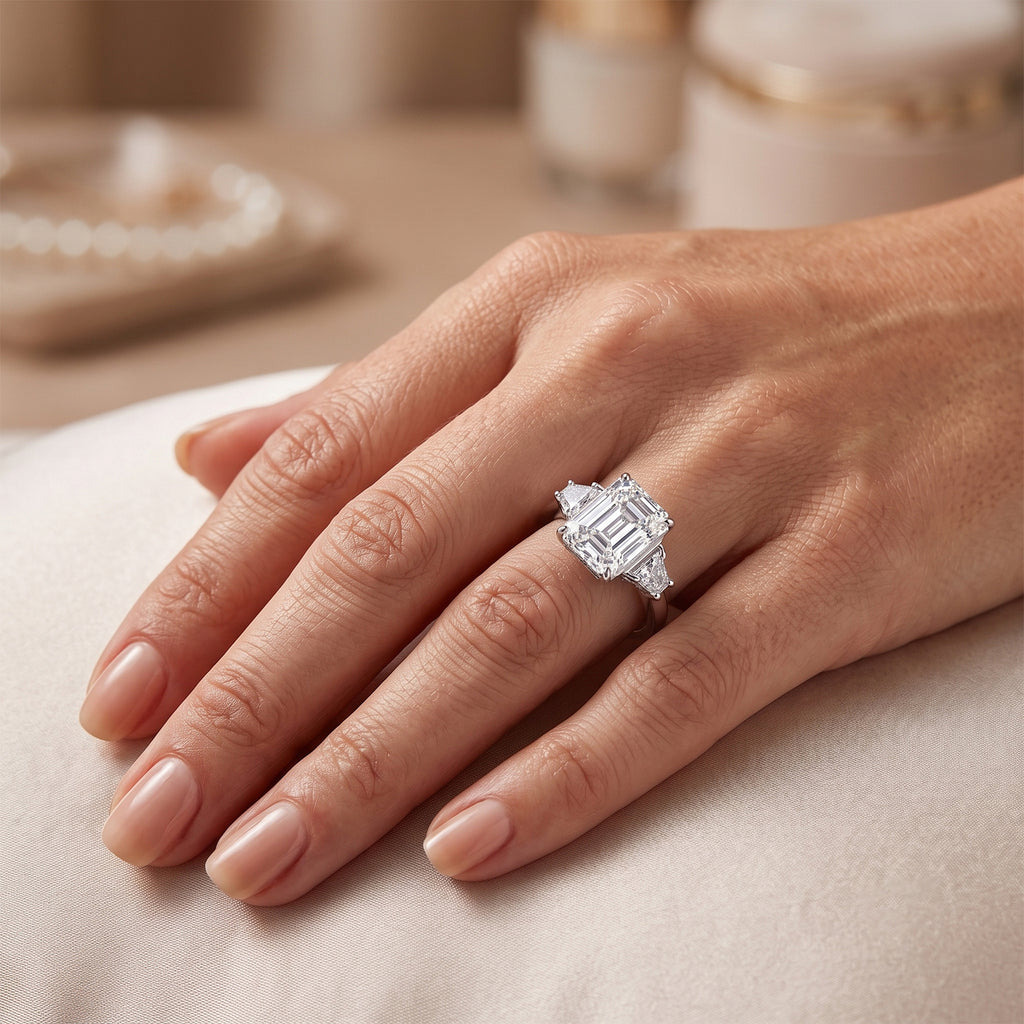 D'joy Moissanite Ring in Rhodium OverlaySterling Silver  9.040  Ct._8770608_1