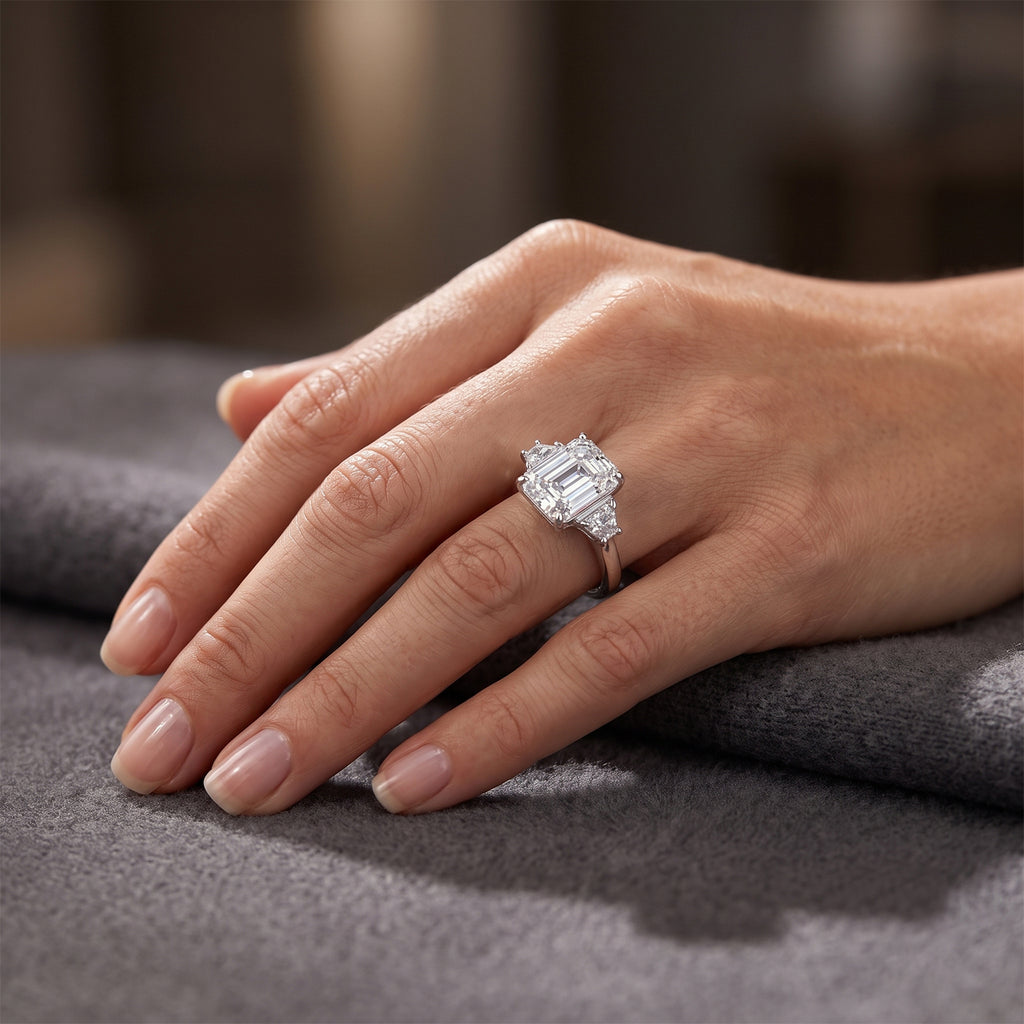 D'joy Moissanite Ring in Rhodium OverlaySterling Silver  9.040  Ct._8770608_2