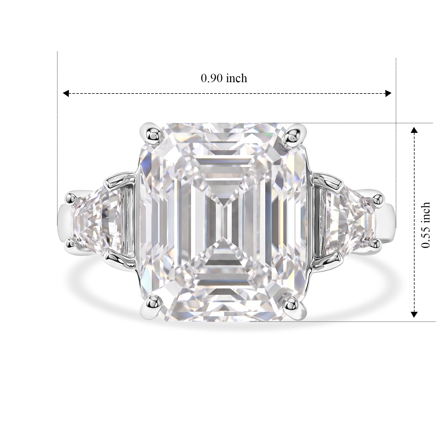 D'joy Moissanite Ring in Rhodium OverlaySterling Silver  9.040  Ct. 8770608 5