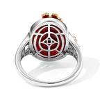 D'Joy - Red Jade Sterling Silver Floral Vine Ring in Two Tone Plating 11.30 Ct._8770650_3