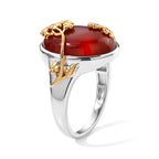 D'Joy - Red Jade Sterling Silver Ring in Two Tone Plating 5.00 Ct._8770661_2