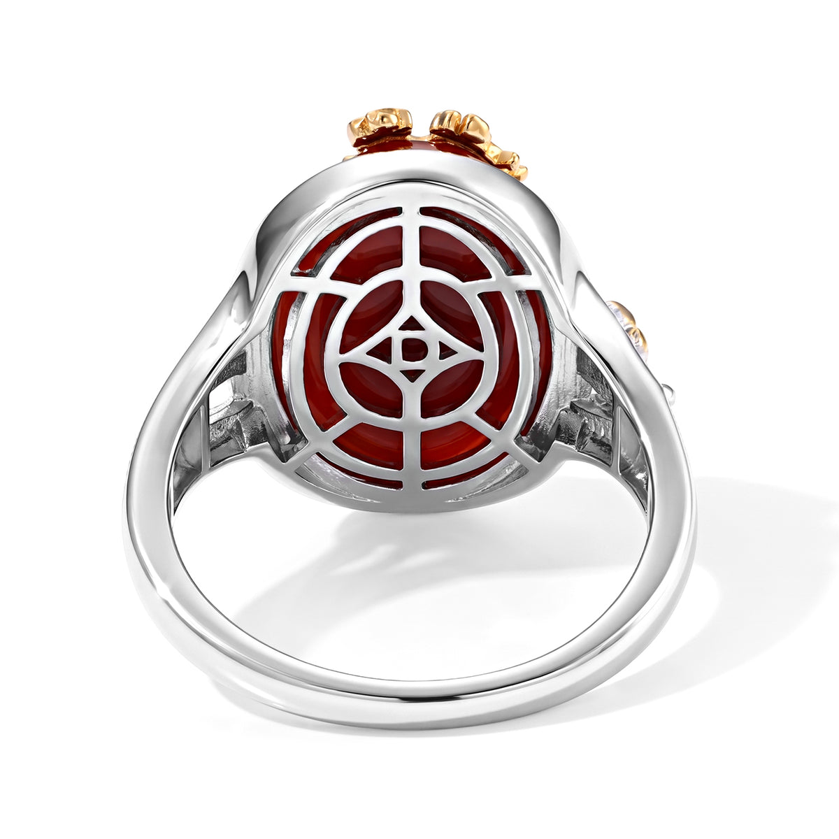 D'Joy - Red Jade Sterling Silver Ring in Two Tone Plating 5.00 Ct. 8770661 3