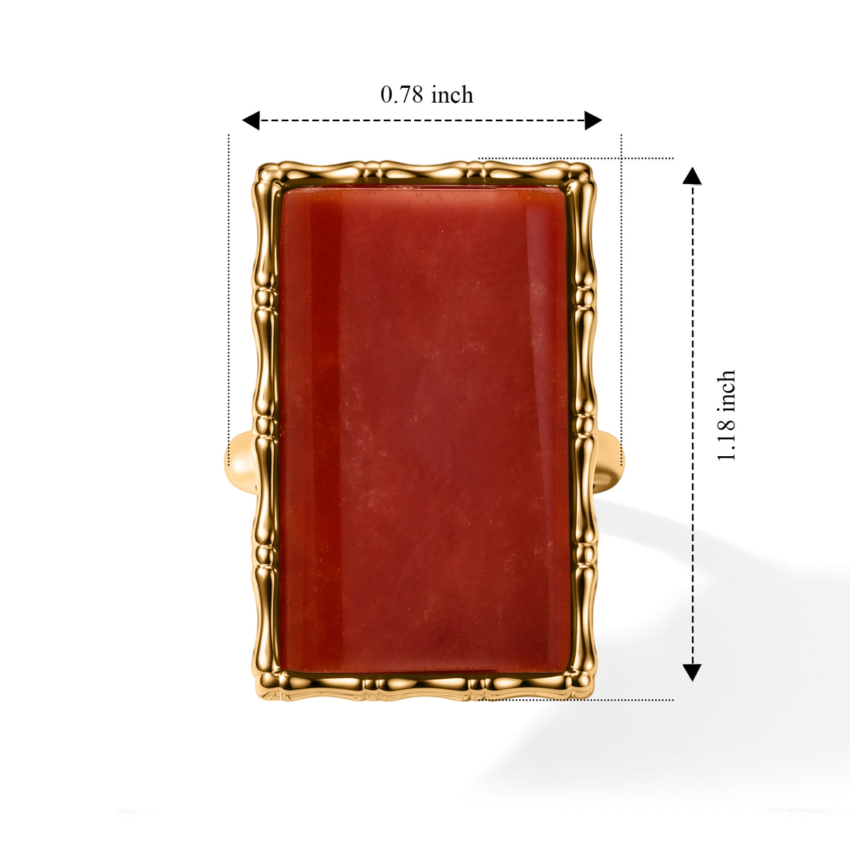EverTrue - Dyed Red Jade Ring 17.90 Ct. 8770667 5