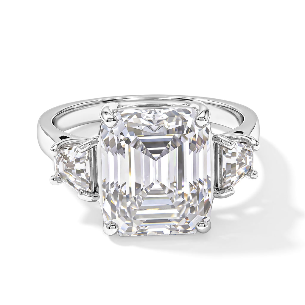 D'joy Moissanite Ring in Rhodium OverlaySterling Silver  9.040  Ct._8770736