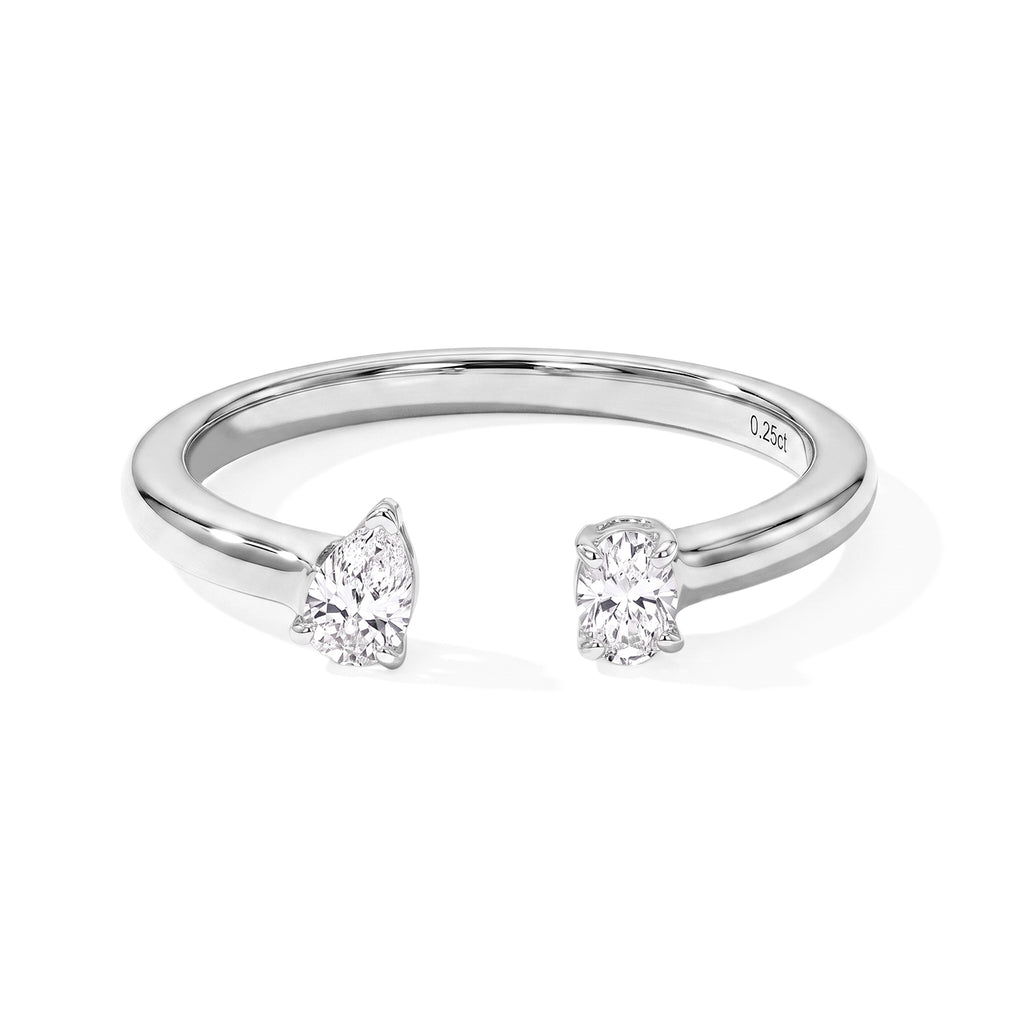 Luxuriant Lab Grown Diamond Ring in Rhodium OverlaySterling Silver  0.255  Ct._8770755