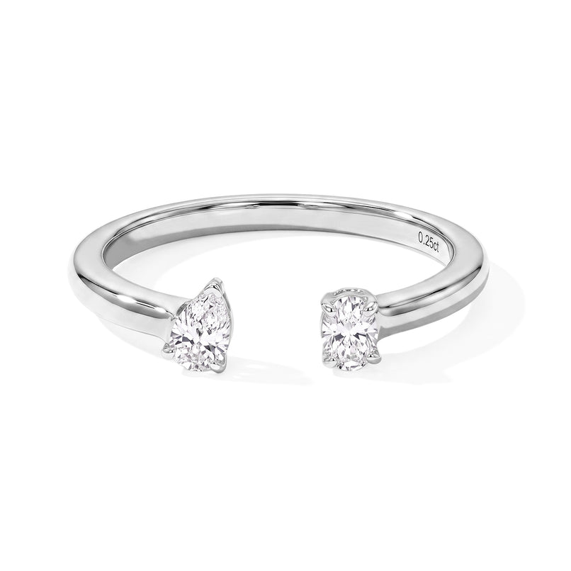 Luxuriant Lab Grown Diamond Ring in Rhodium OverlaySterling Silver  0.255  Ct._8770755